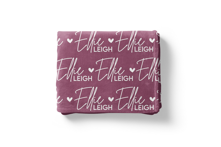 First & Middle Heart Name Blanket