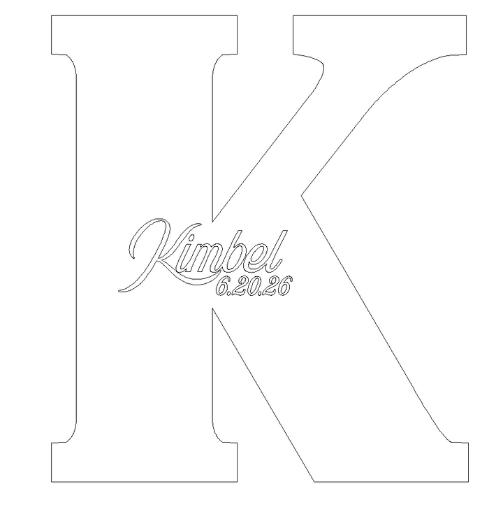 30" Letter Cut out, K, Kimbel