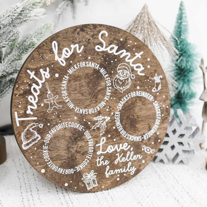 Classic Cursive Holiday Santa Tray
