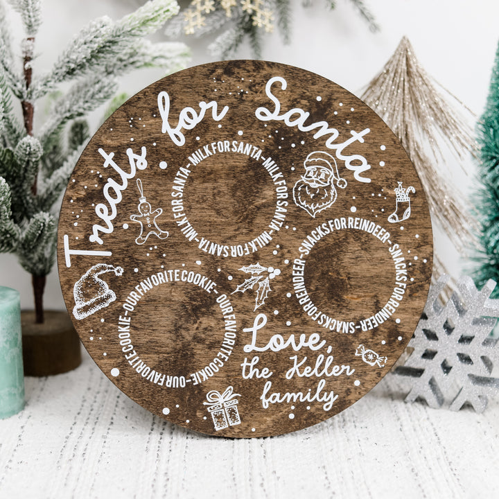 Classic Cursive Holiday Santa Tray