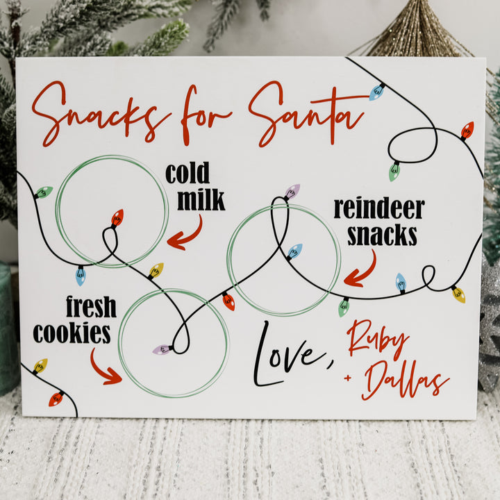 Personalized Holiday Light Santa Tray