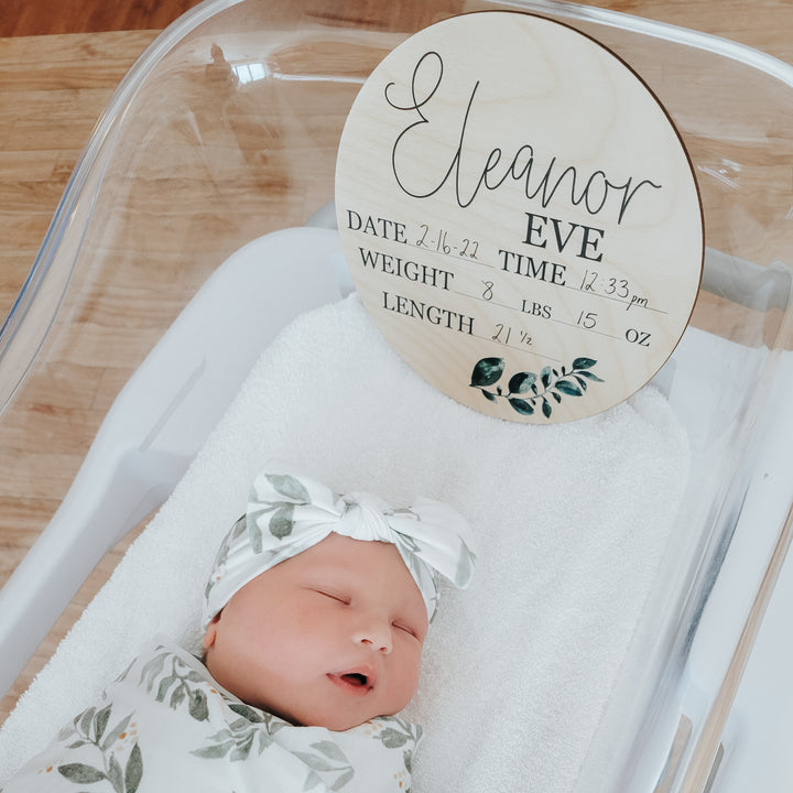 Lennon Carine Olive Leaf Birth Stat
