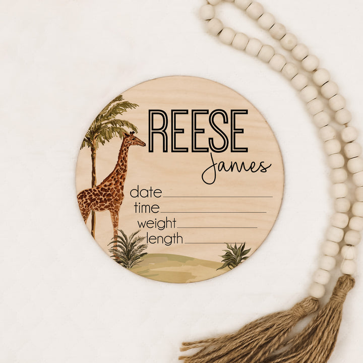 Reese James Giraffe Birth Stat