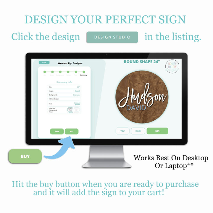 Vivian Davis Round Name Sign