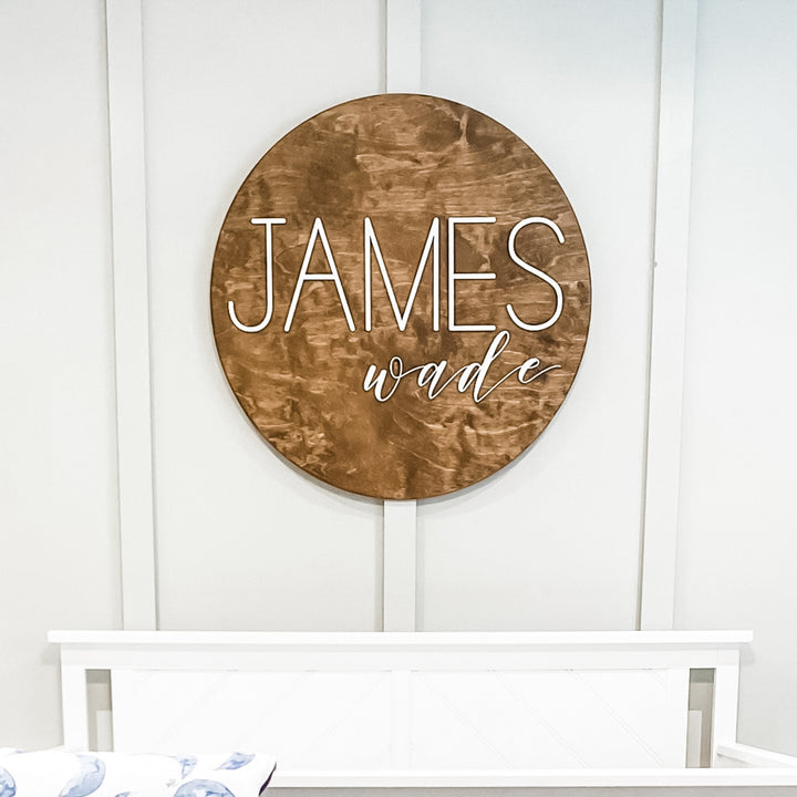 James Wade Round Name Sign
