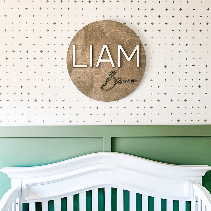 Liam Brian Round Name Sign