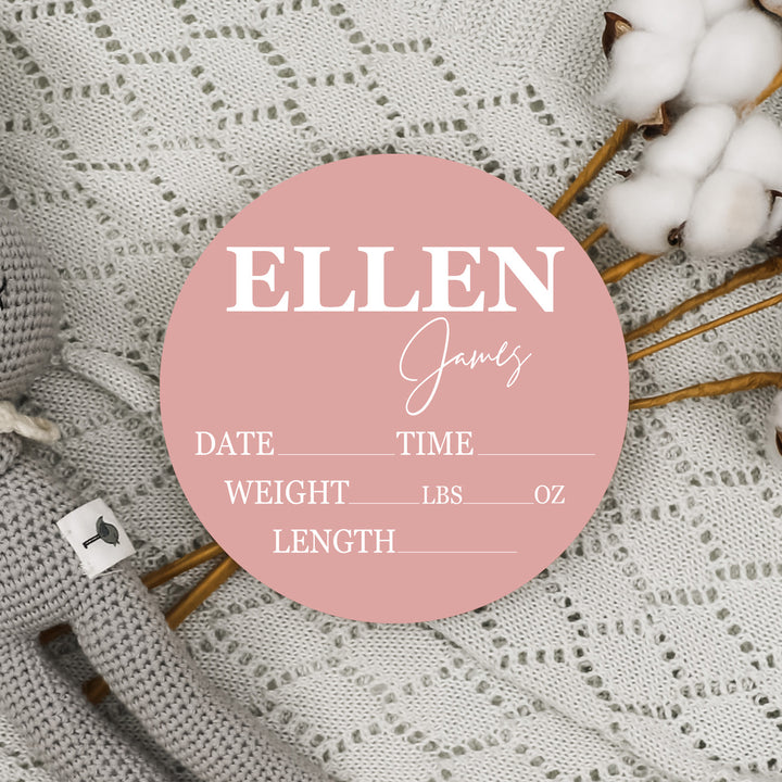 Ellen James Pink Birth Stat