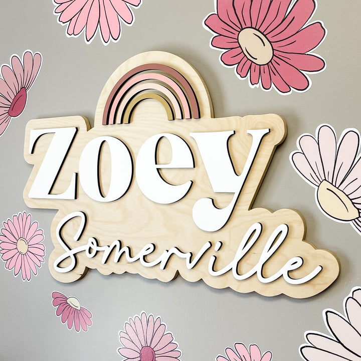 Zoey Rainbow Outline Name Sign