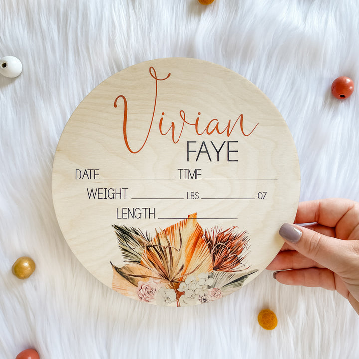 Victoria Faye Boho Floral Birth Stat