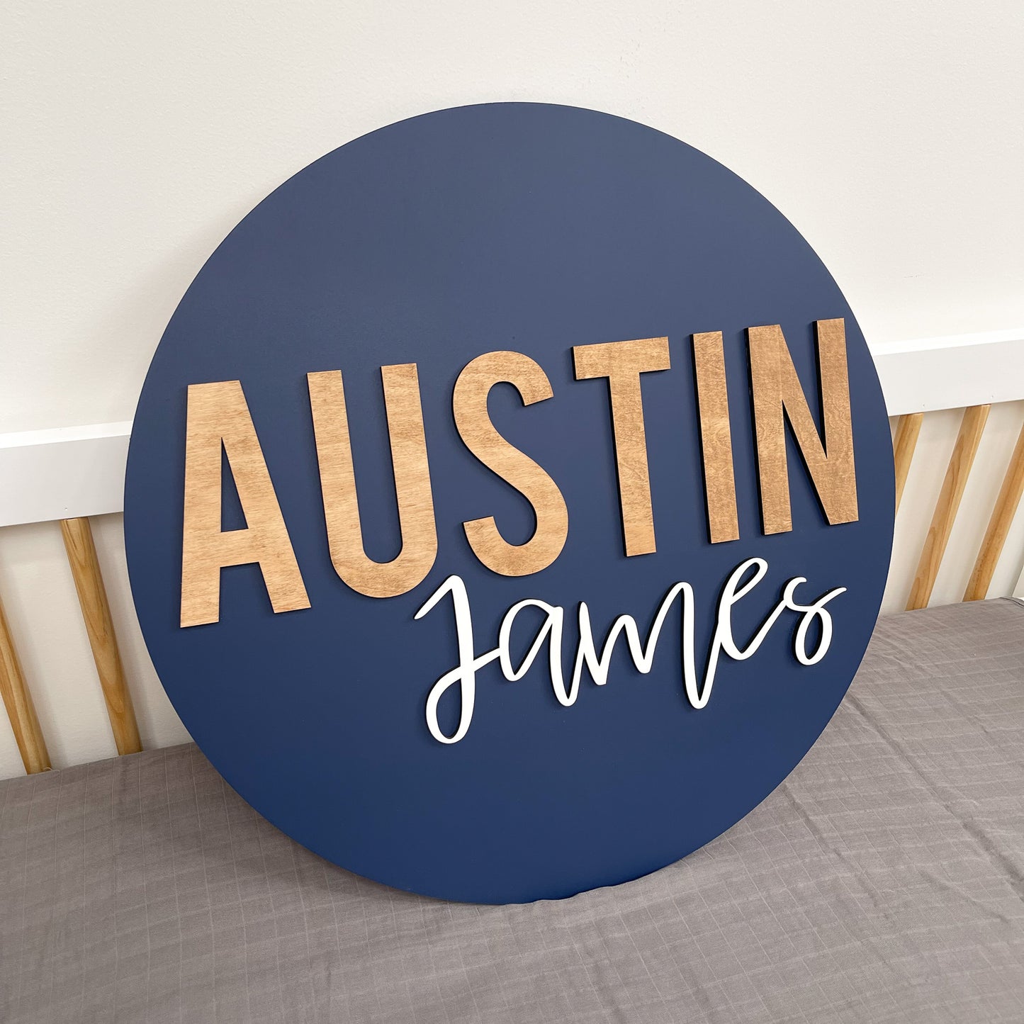 Austin James Round Name Sign