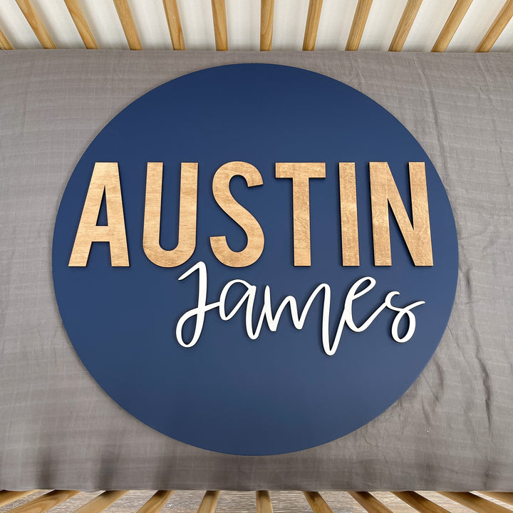 Austin James Round Name Sign