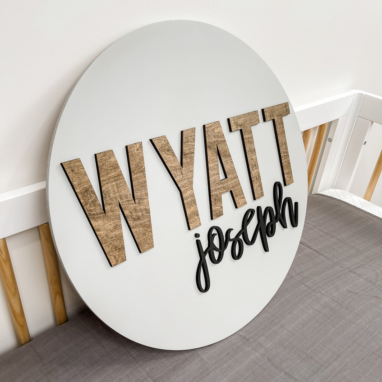 Wyatt Joseph Round Name Sign