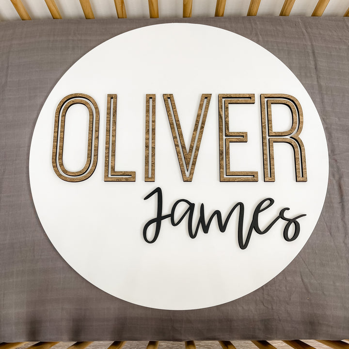 Oliver James Round Name Sign
