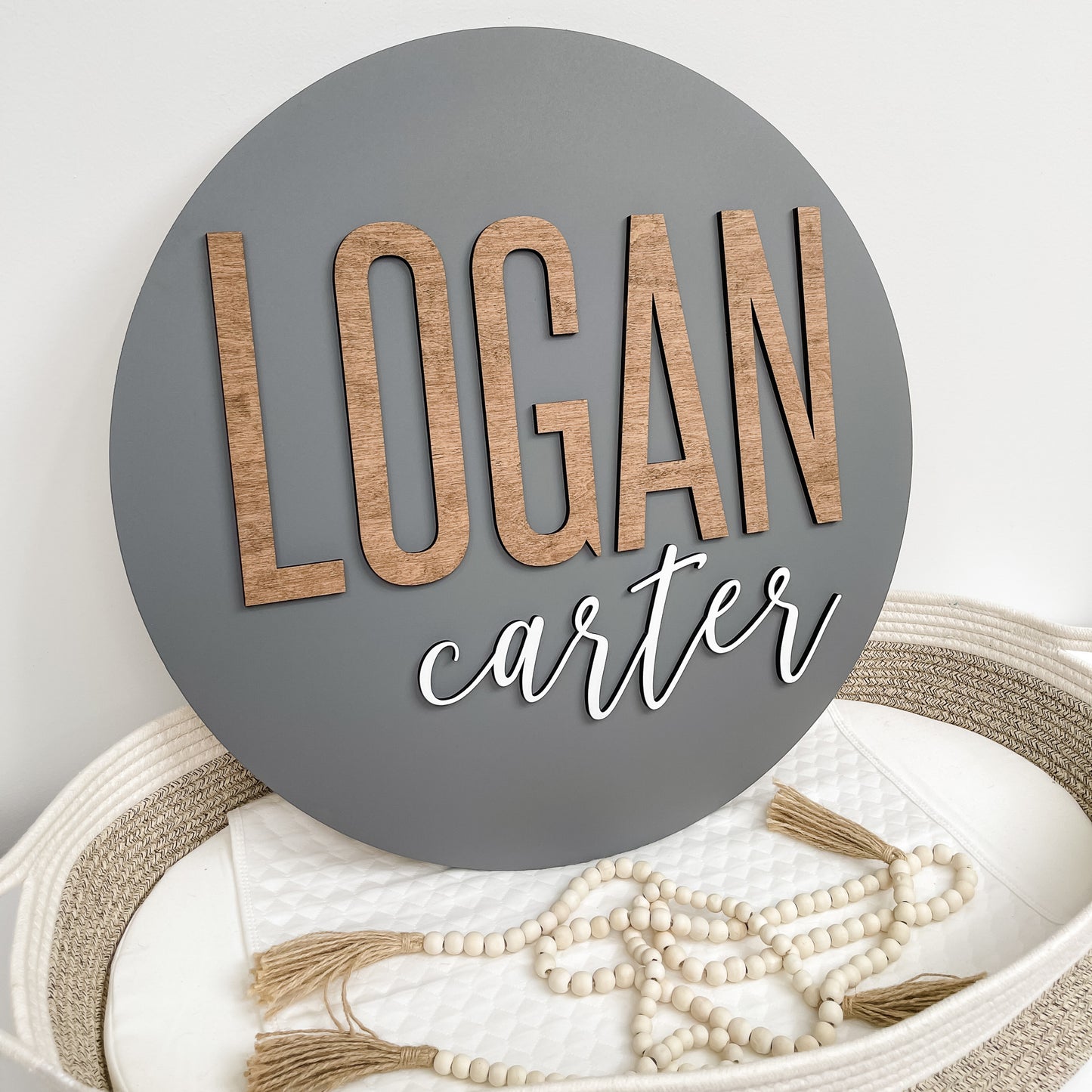 Logan Carter Round Name Sign