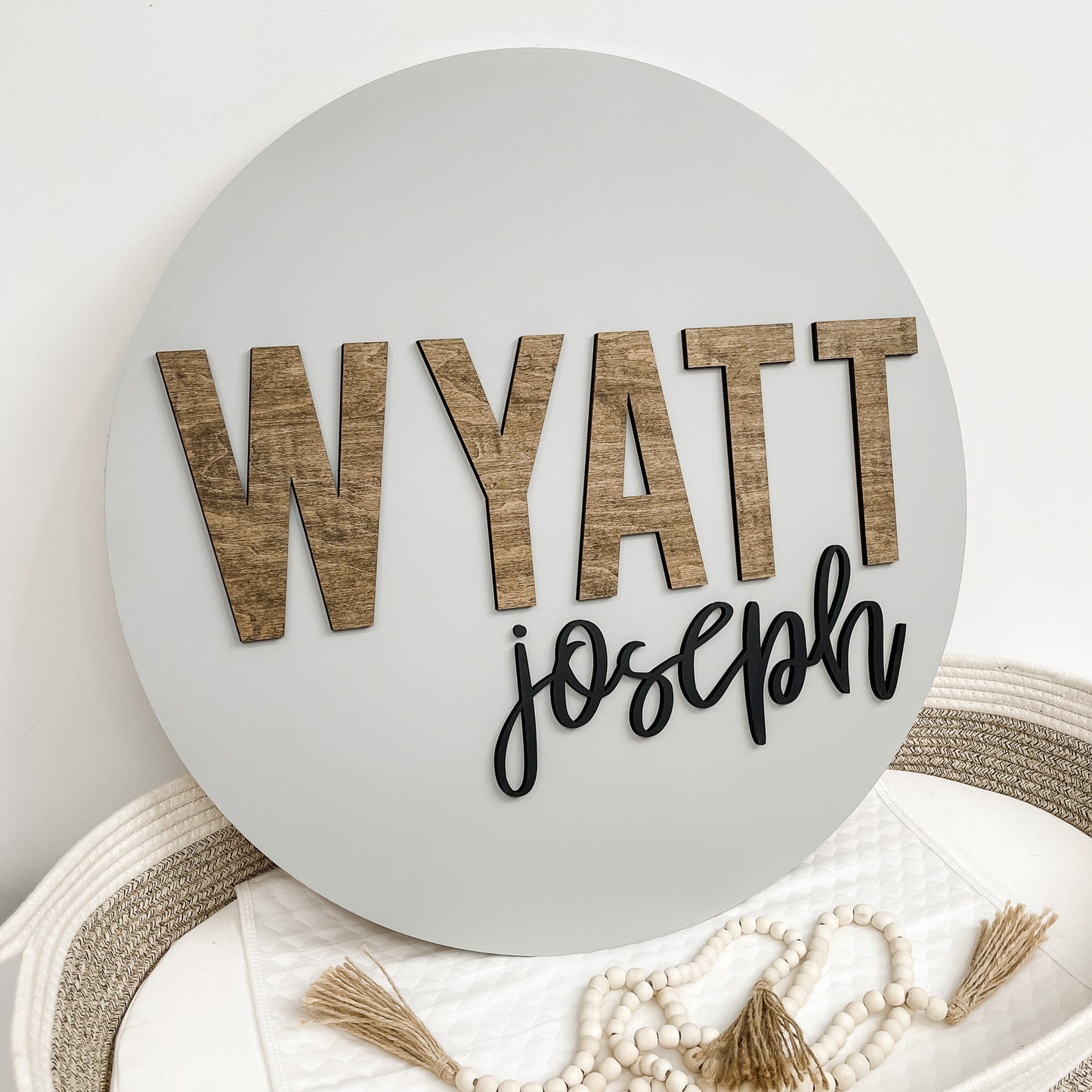 Wyatt Joseph Round Name Sign