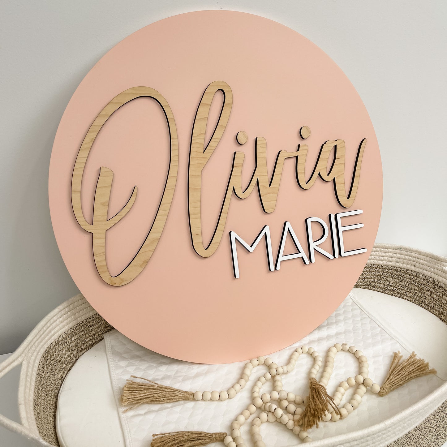 Olivia Marie Round Name Sign