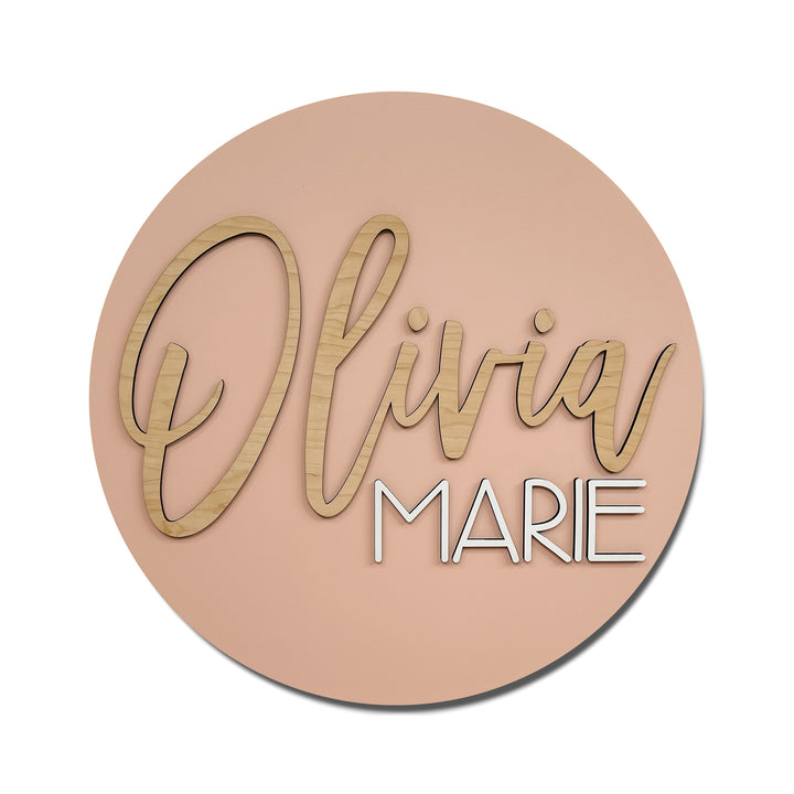Olivia Marie Round Name Sign