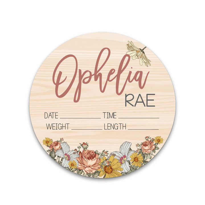 Scarlett James Vintage Floral Birth Stat