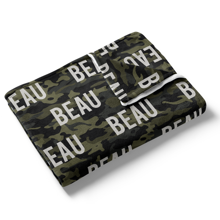 Personalized Camo Name Blanket