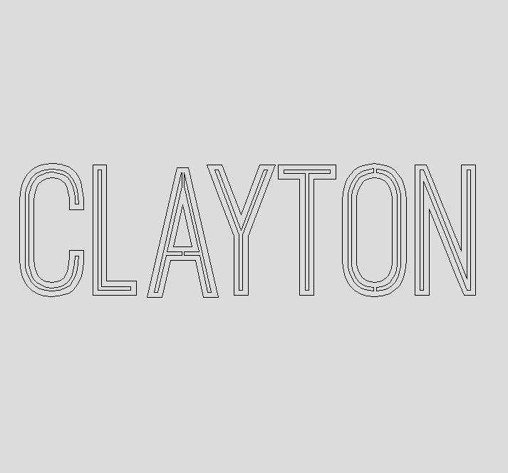 36 inch name cut out, Clayton, painted Iron Mountain