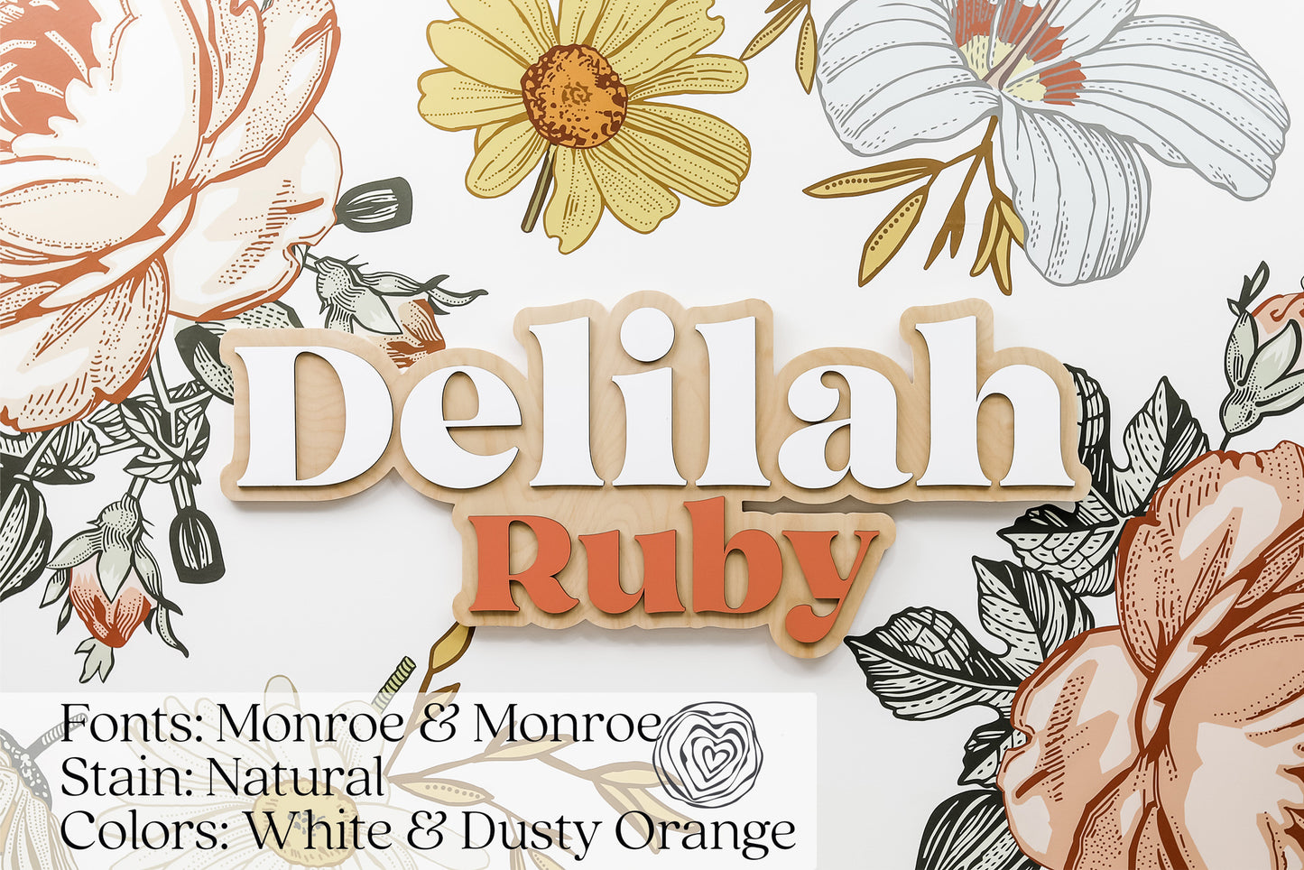 Delilah Ruby Layered Sign