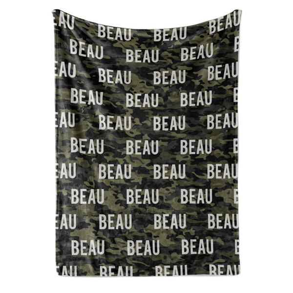 Personalized Camo Name Blanket