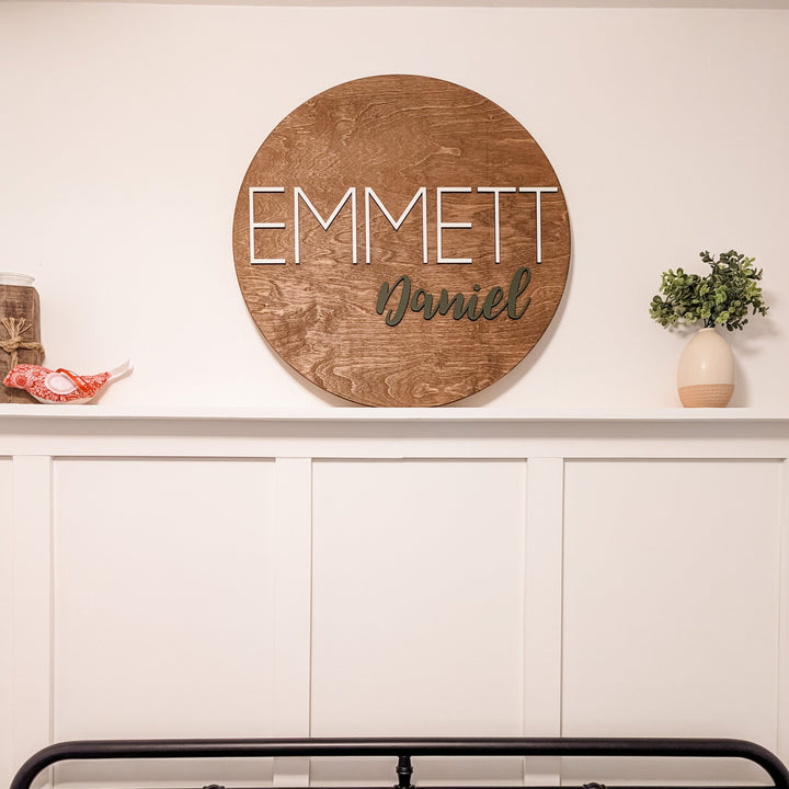 Emmett Daniel Round Name Sign