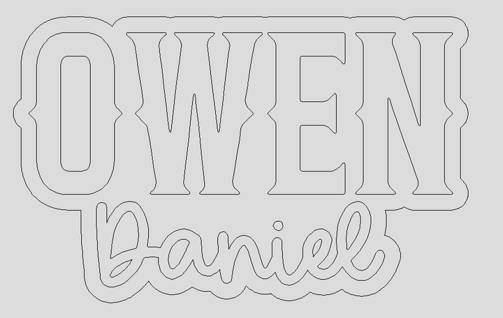 30" Owen Daniel Name Outline