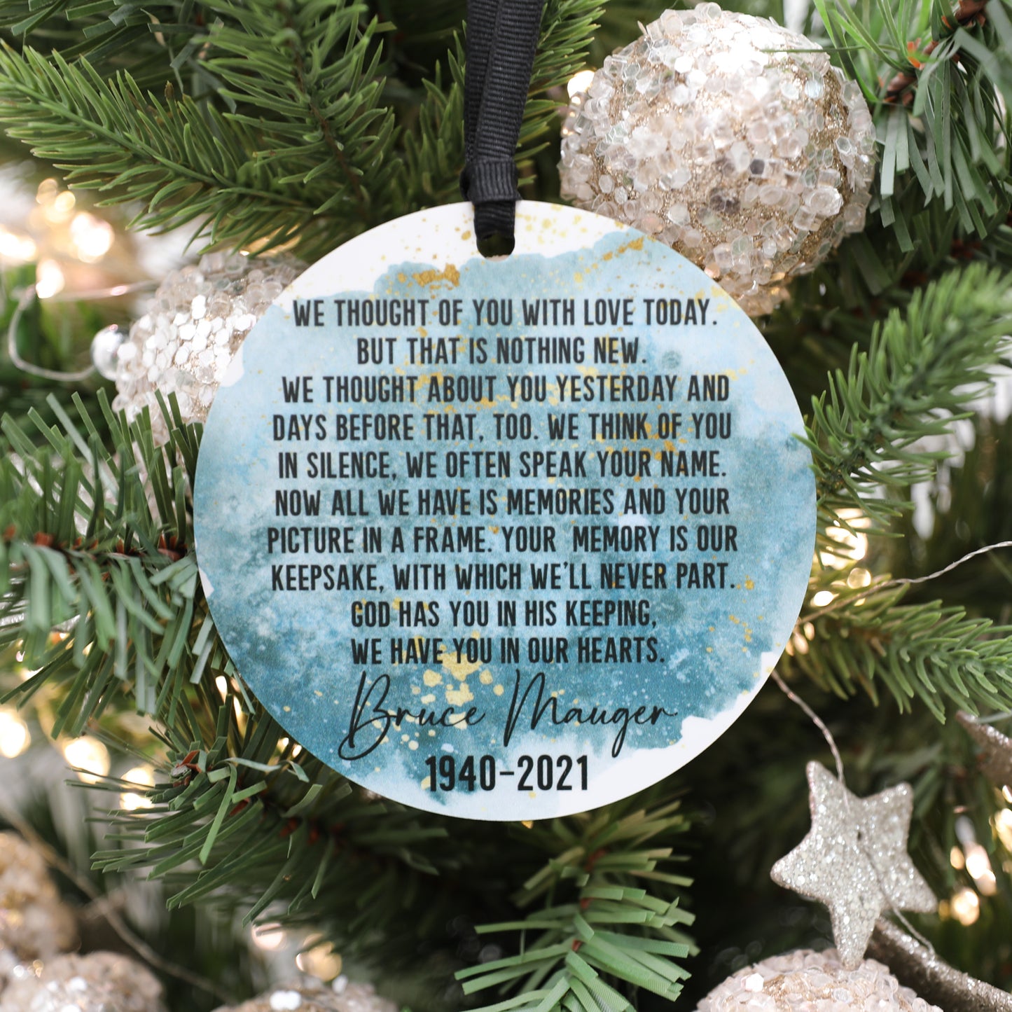 Personalized In Loving Memory Photo Christmas Ornament