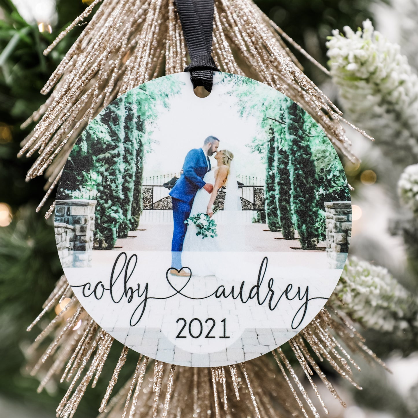 Personalized Year Photo Christmas Ornament