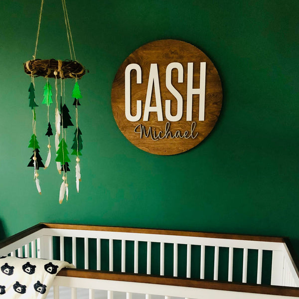 Cash Michael Round Name Sign
