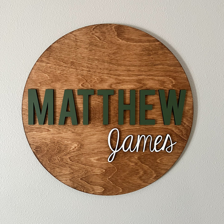 Matthew James Round Name Sign