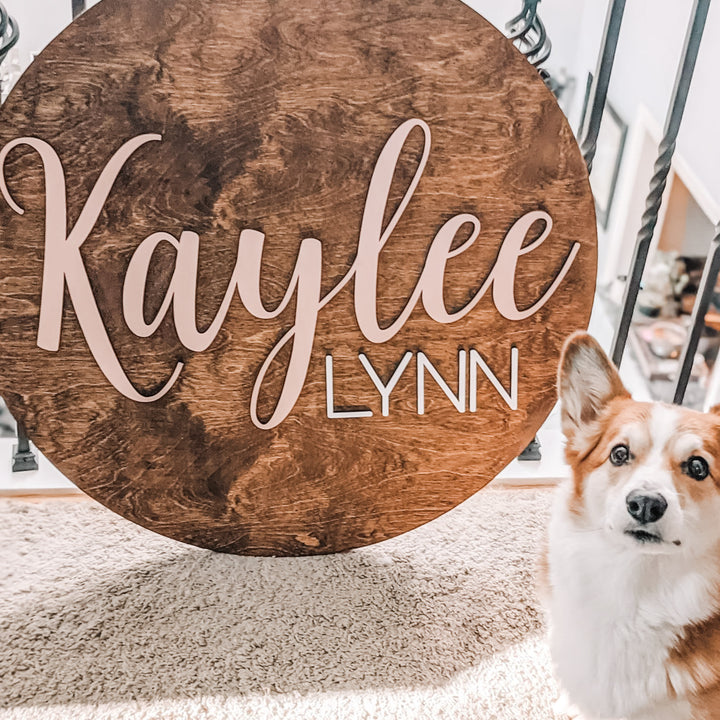 Kaylee Lynn Round Name Sign