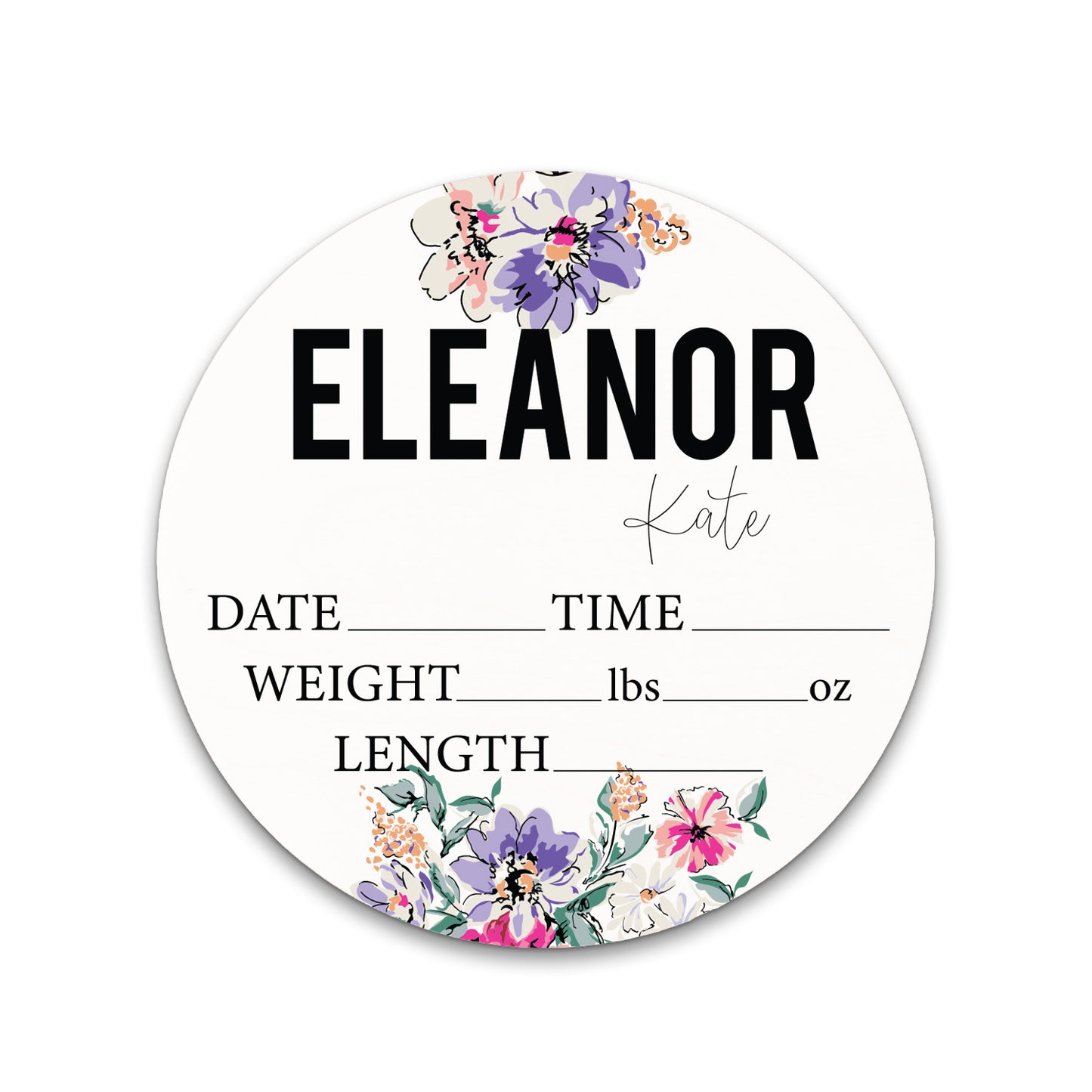 Eleanor Kate Wildflower Birth Stat