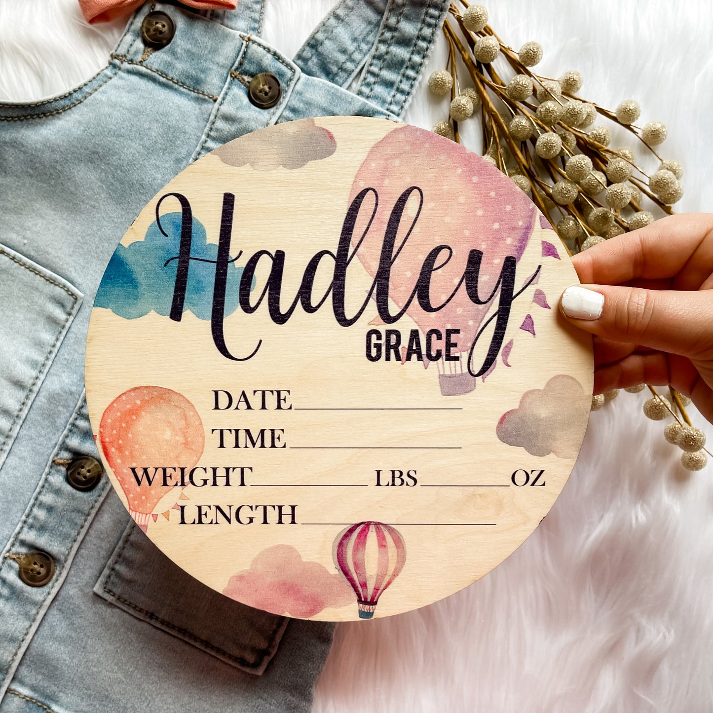 Hadley Grace Hot Air Balloon Birth Stat