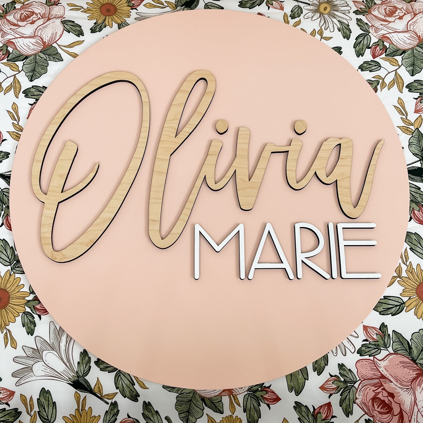 Olivia Marie Round Name Sign