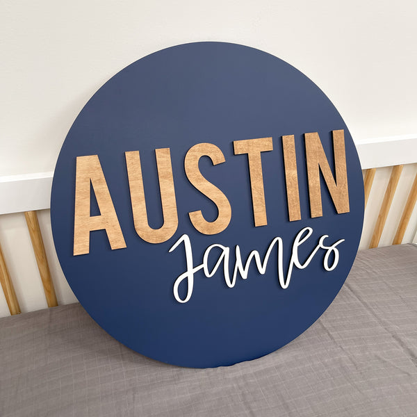 Austin James Round Name Sign