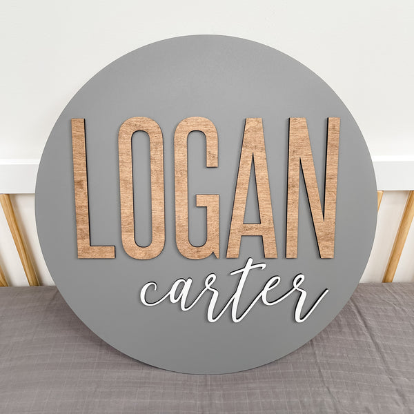 Logan Carter Round Name Sign