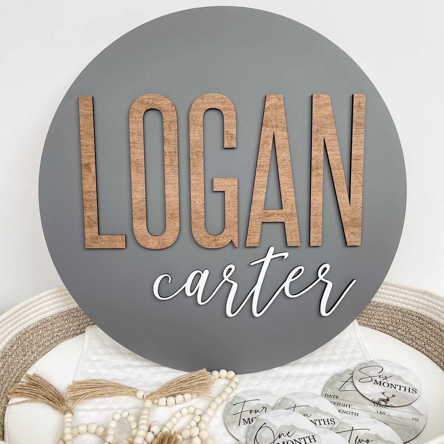 Logan Carter Round Name Sign