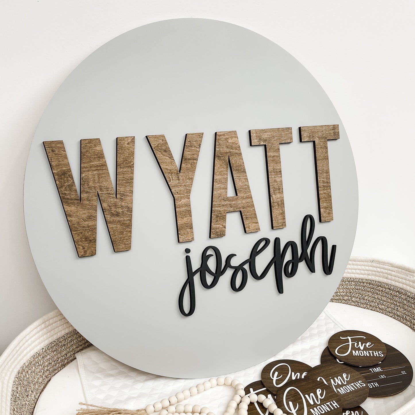 Wyatt Joseph Round Name Sign