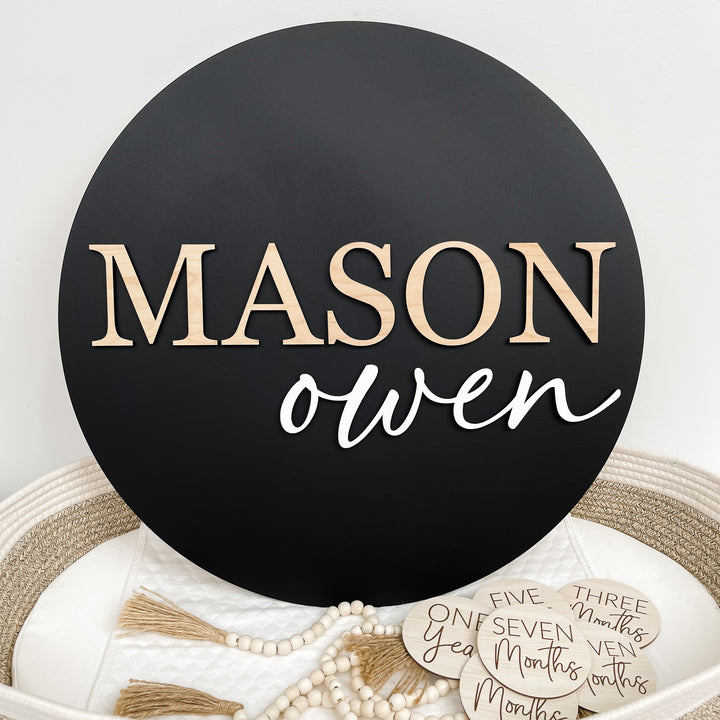 Mason Owen Round Name Sign