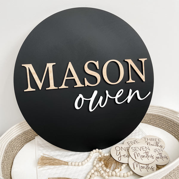 Mason Owen Round Name Sign