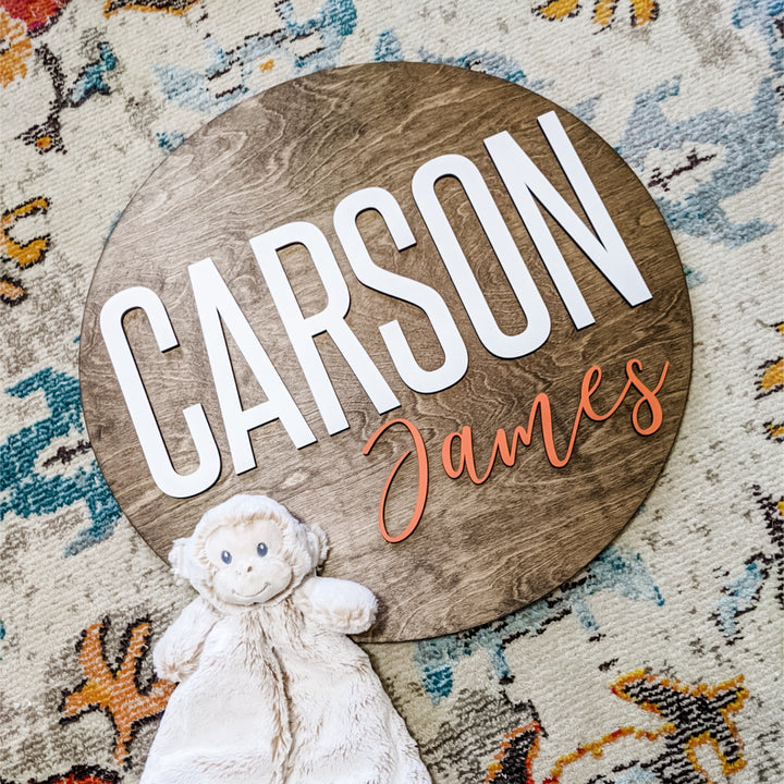 Carson James Round Name Sign