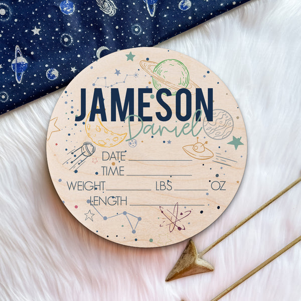 Jameson Daniel Space Theme Birth Stat