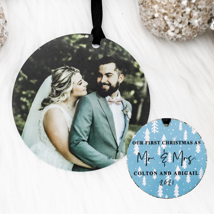 Personalized Marriage Photo Christmas Ornament