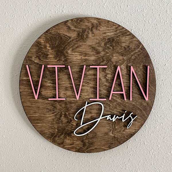 Vivian Davis Round Name Sign