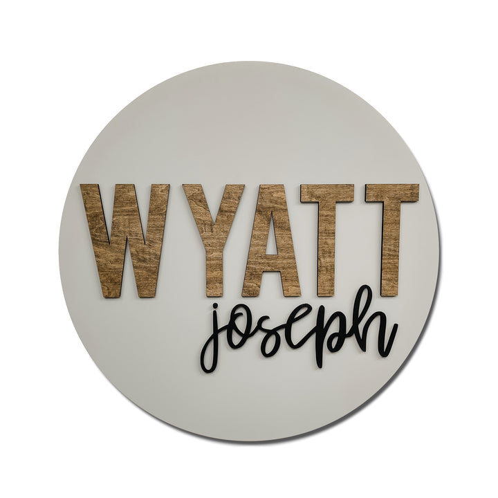 Wyatt Joseph Round Name Sign