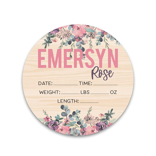 Emersyn Rose Wildflower Birth Stat