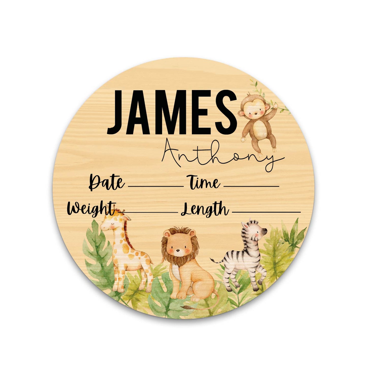 James Anthony Jungle Animals Birth Stat