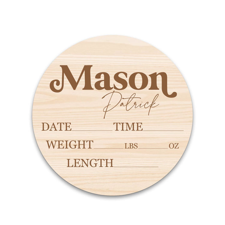 Mason Patrick Engraved Look Birth Stat